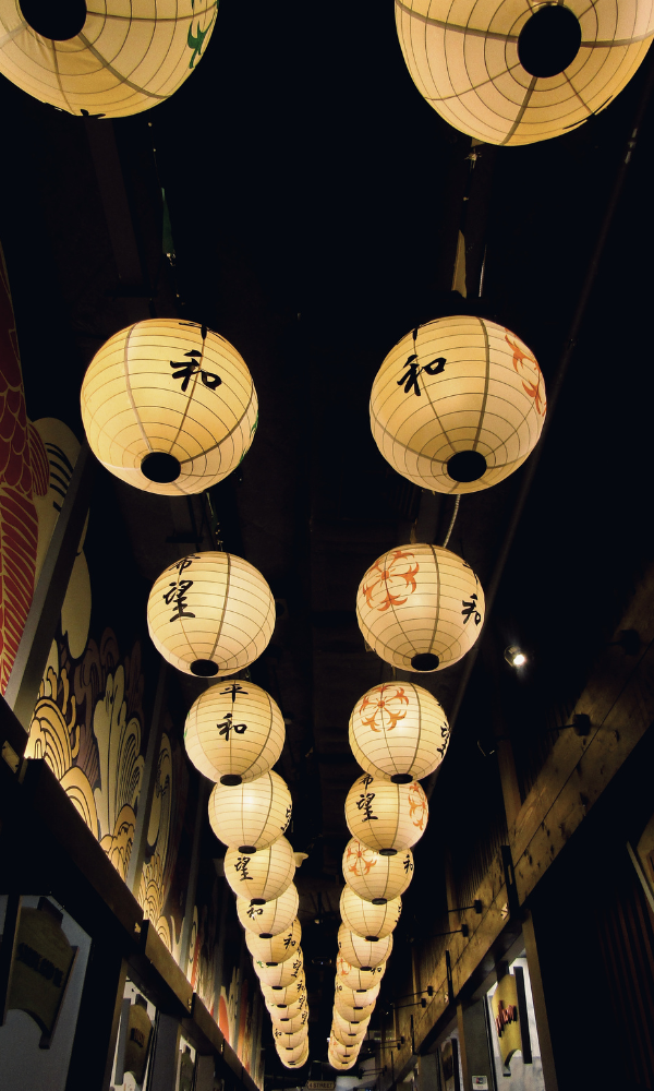 Chinese Lanterns hanging in a street